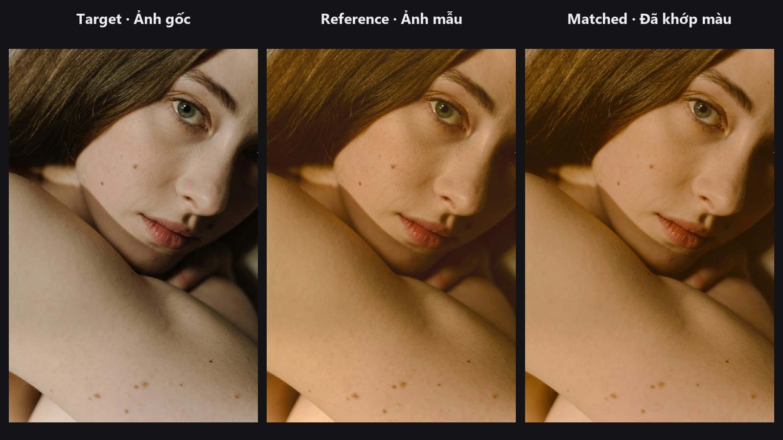 Color Matcher — trước / sau