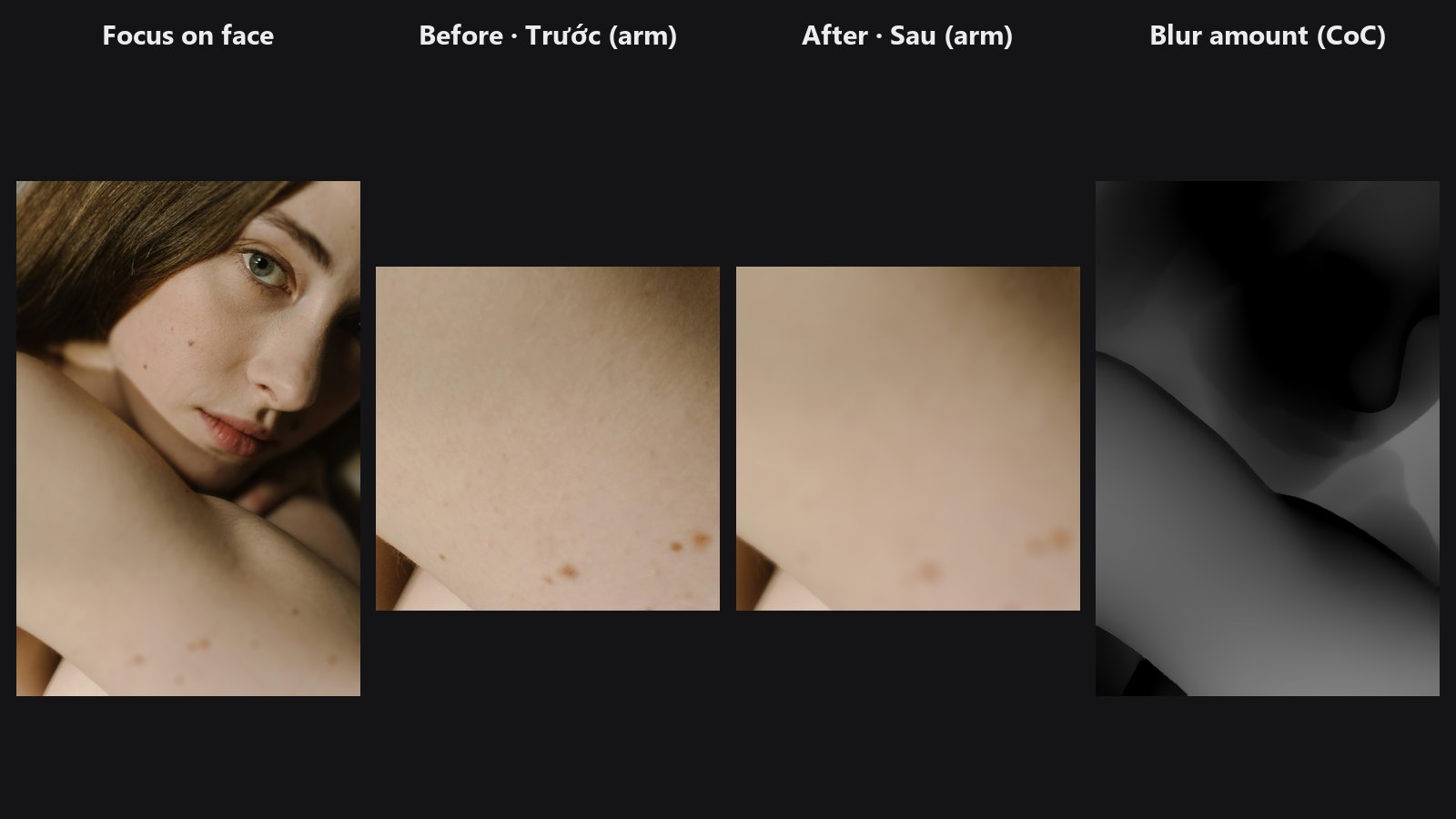 Depth Lens Blur — before / after