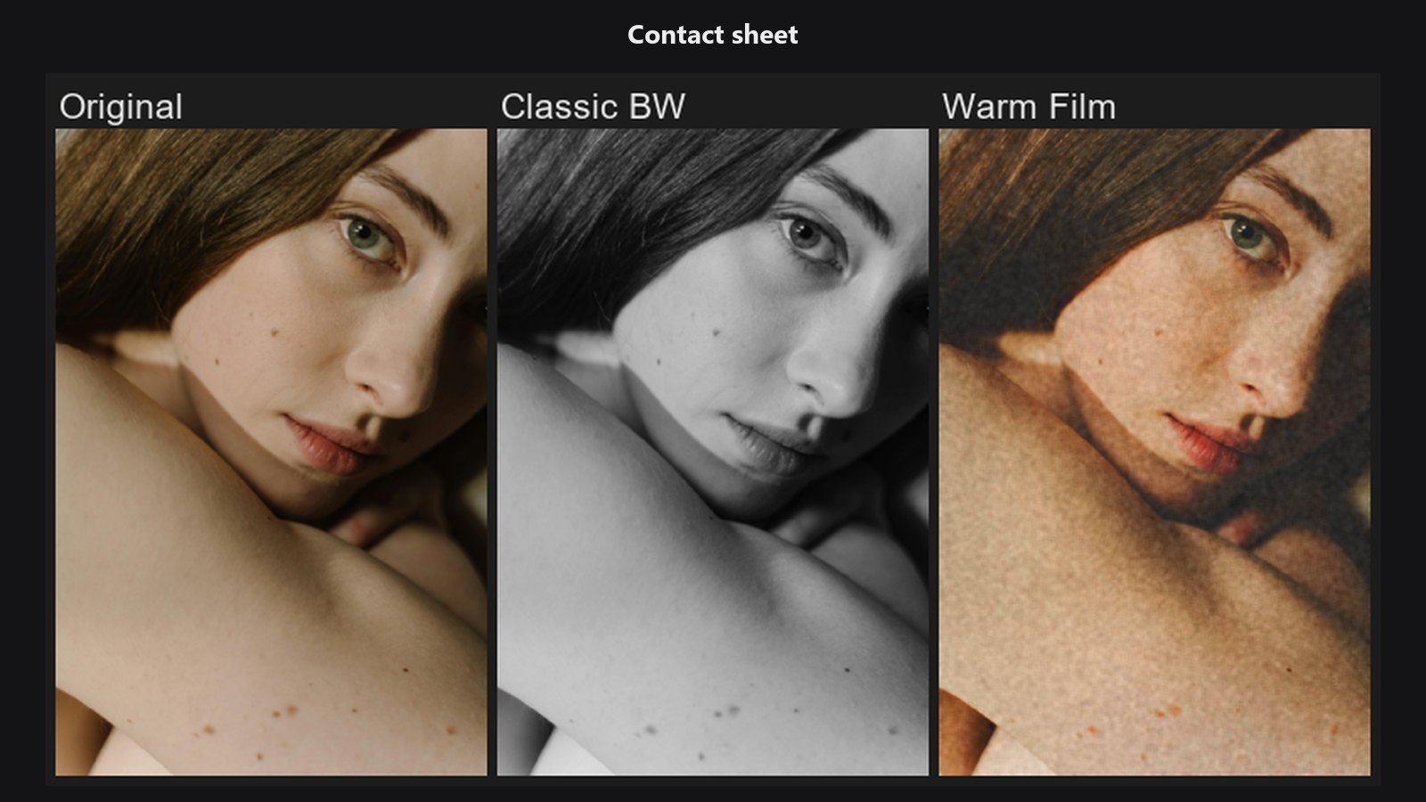 Lightroom Preset Contact Sheet — example sheet
