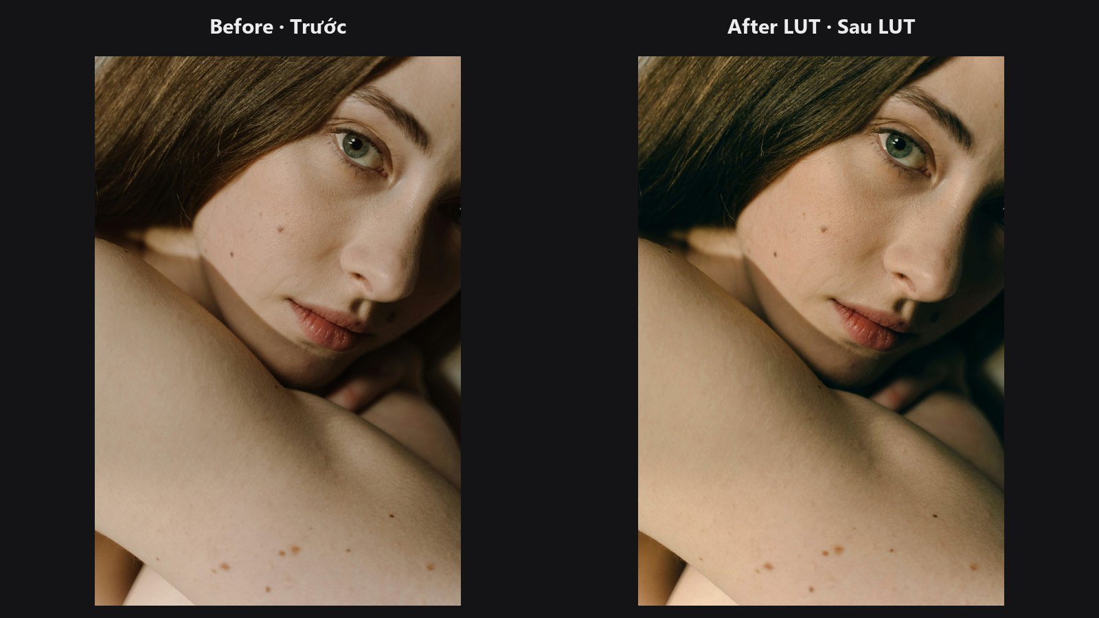LUT Import — trước / sau