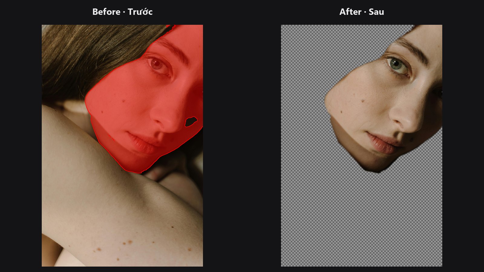 Mask Cleanup — before / after